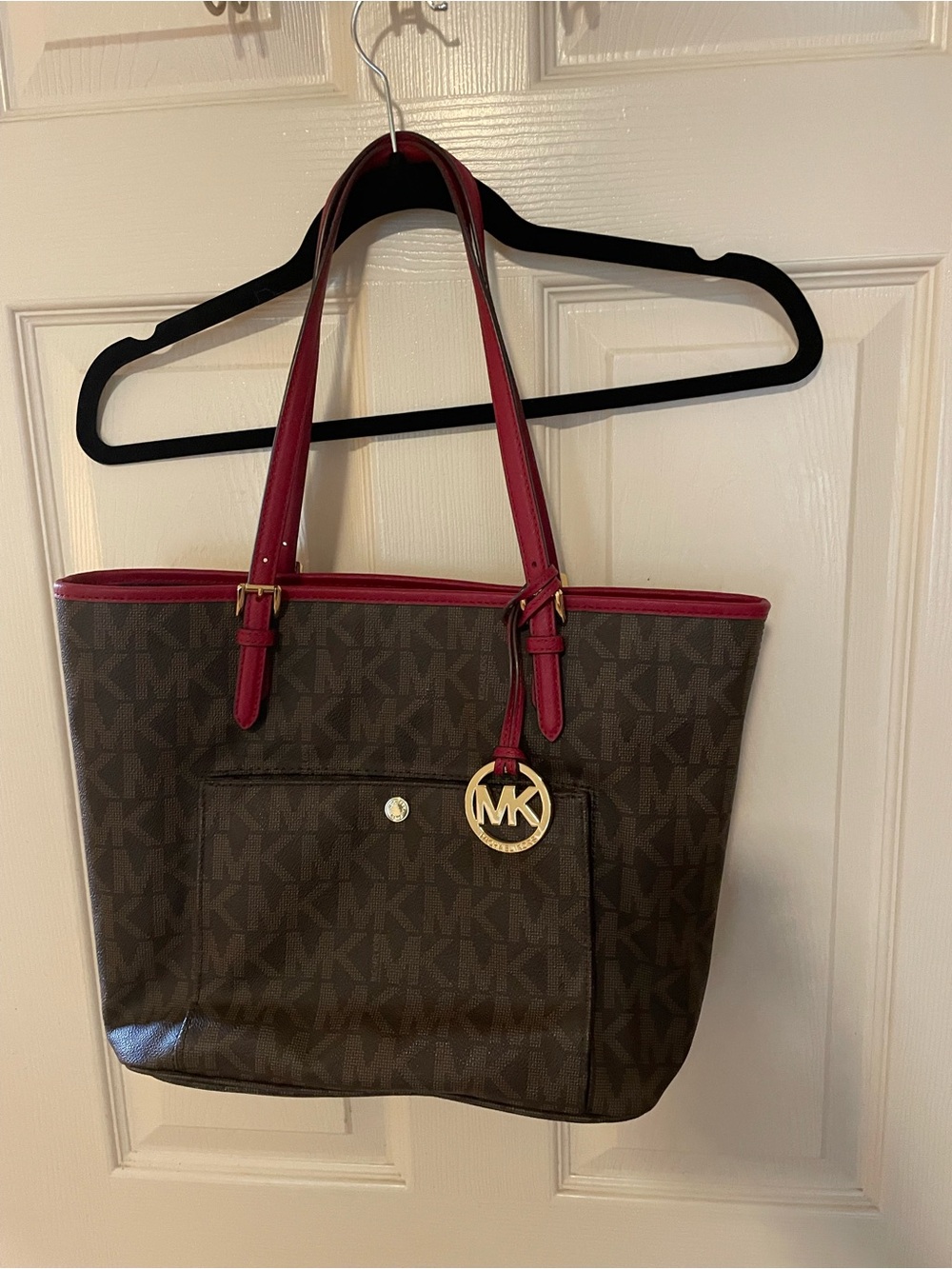 Never used! Michael Kors Brown MK Logo Tote with duster bag. - Picture 2 of 8